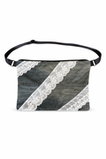 Tasche, Umhängetasche, Cross Body Bag Jeans mit Spitze, Upcycling